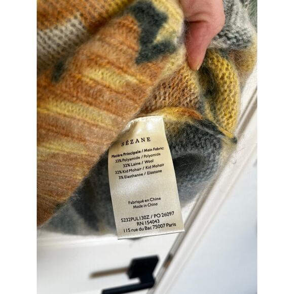 Sezane x Les Composantes Floral Wool Mohair Pullover Sweater Size Small - Picture 6 of 8